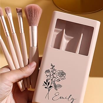 メイク道具・化粧小物 OWN 5 Brushes & Makeup Brush case Amazon.com: Personalized Makeup Brush Set 5CS Makeup Brushes